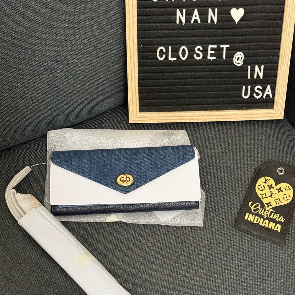 Coach jeans / leather wallet on chain (WOC) with GHW